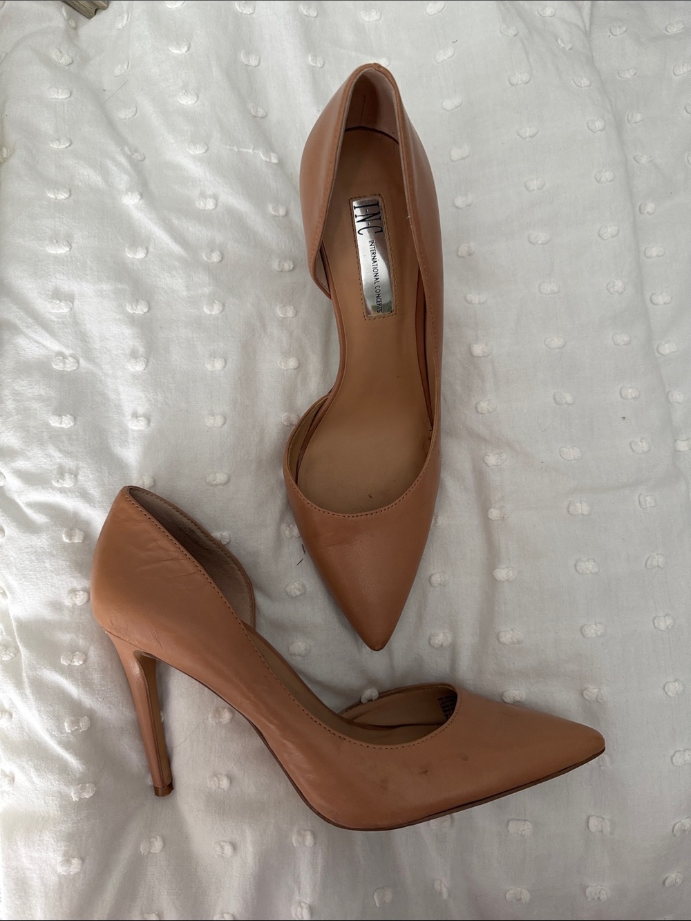 INC International Concepts Nude Tan Pointed-Toe D'Orsay Stiletto Pump